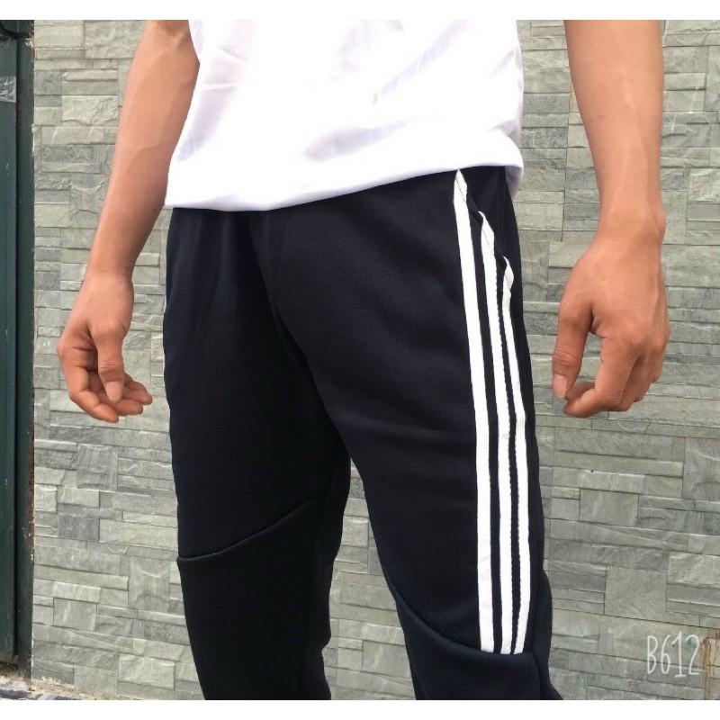 Quần jogger nỉ 3 sọc lửng thể thao siêu hot