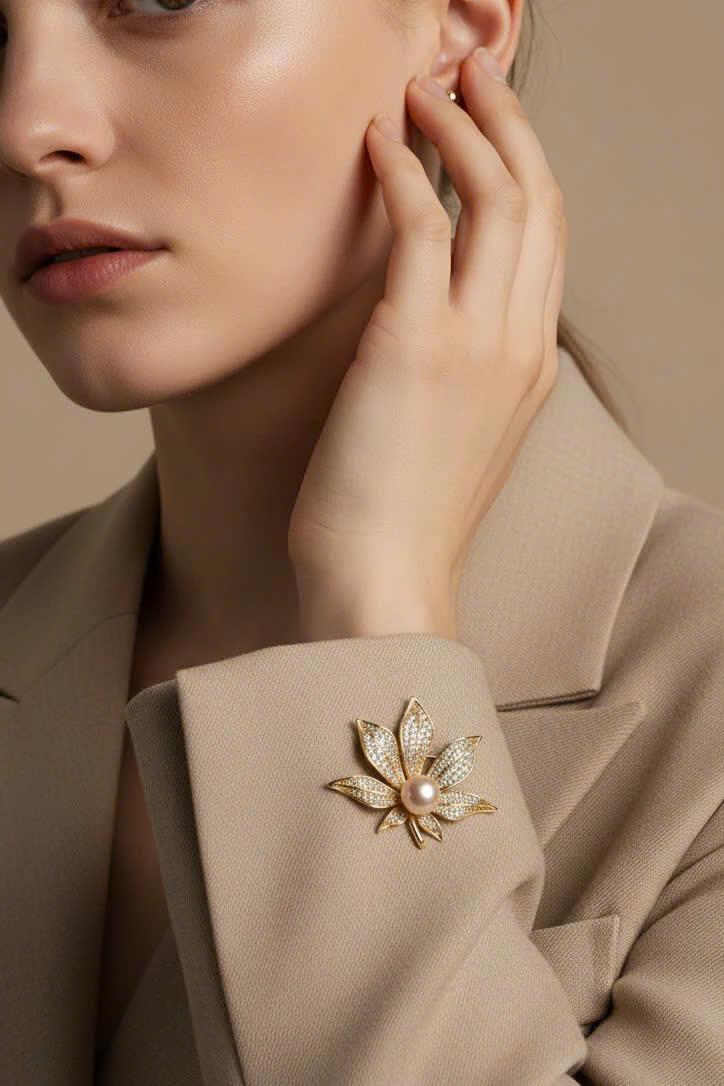 Trâm Cài Áo Vest, Áo Dài Đính Ngọc Trai Baroque thời trang thiết kế Hity ACC415