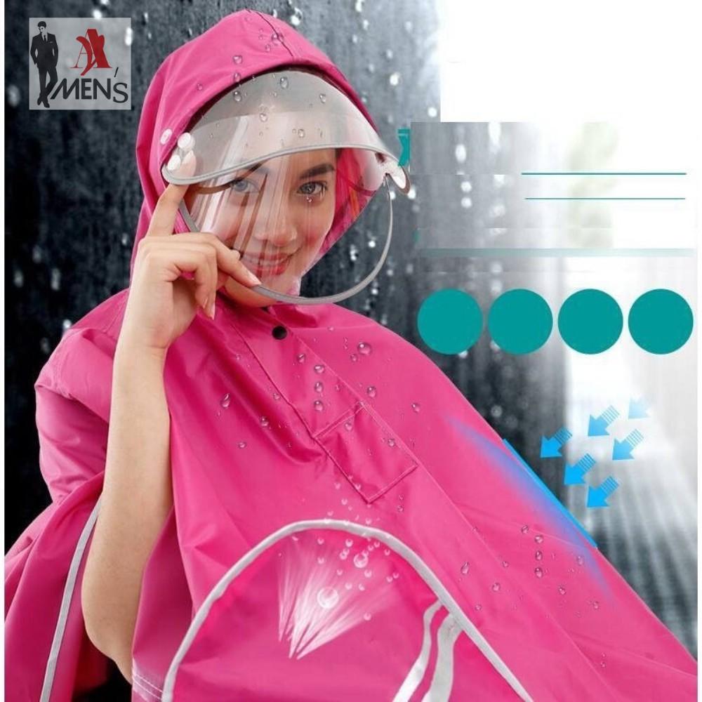 Áo Mưa Phản Quang//// Áo mưa đôi, áo mưa 2 đầu vải dù ép PVC chống nước chống rách có kính che mặt cao cấp