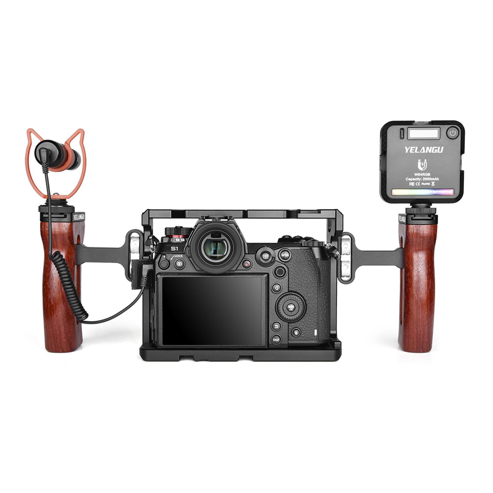 Side Wooden Handle Grip Ergonomic for Digital Camera Small Camera Cage