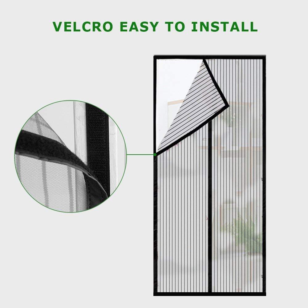 Magnet Fly Grille Cửa bảo vệ côn trùng 85x200cm, Rèm từ tính là lý tưởng cho cửa ban công, cửa hầm và cửa hiên, lắp ráp keo dính ánh sáng mà không cần khoan, không rút ngắn