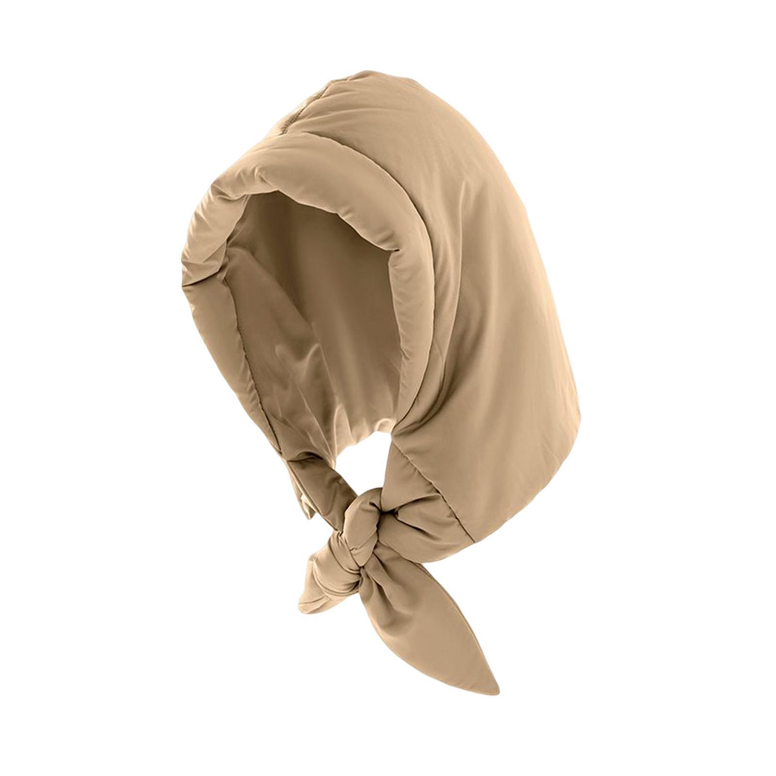 Women Quilted Headscarf Down Hat Windproof Neck Scarf Light and Warm Scarf