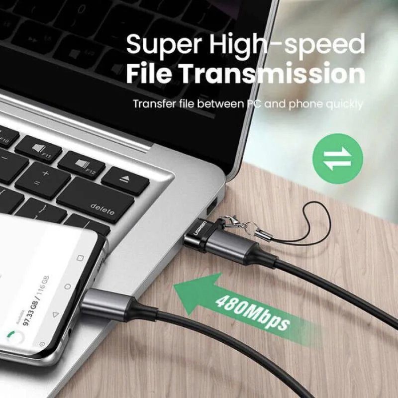 Đầu chuyển USB 2.0 to USB-C Ugreen 50568 hàng chính hãng
