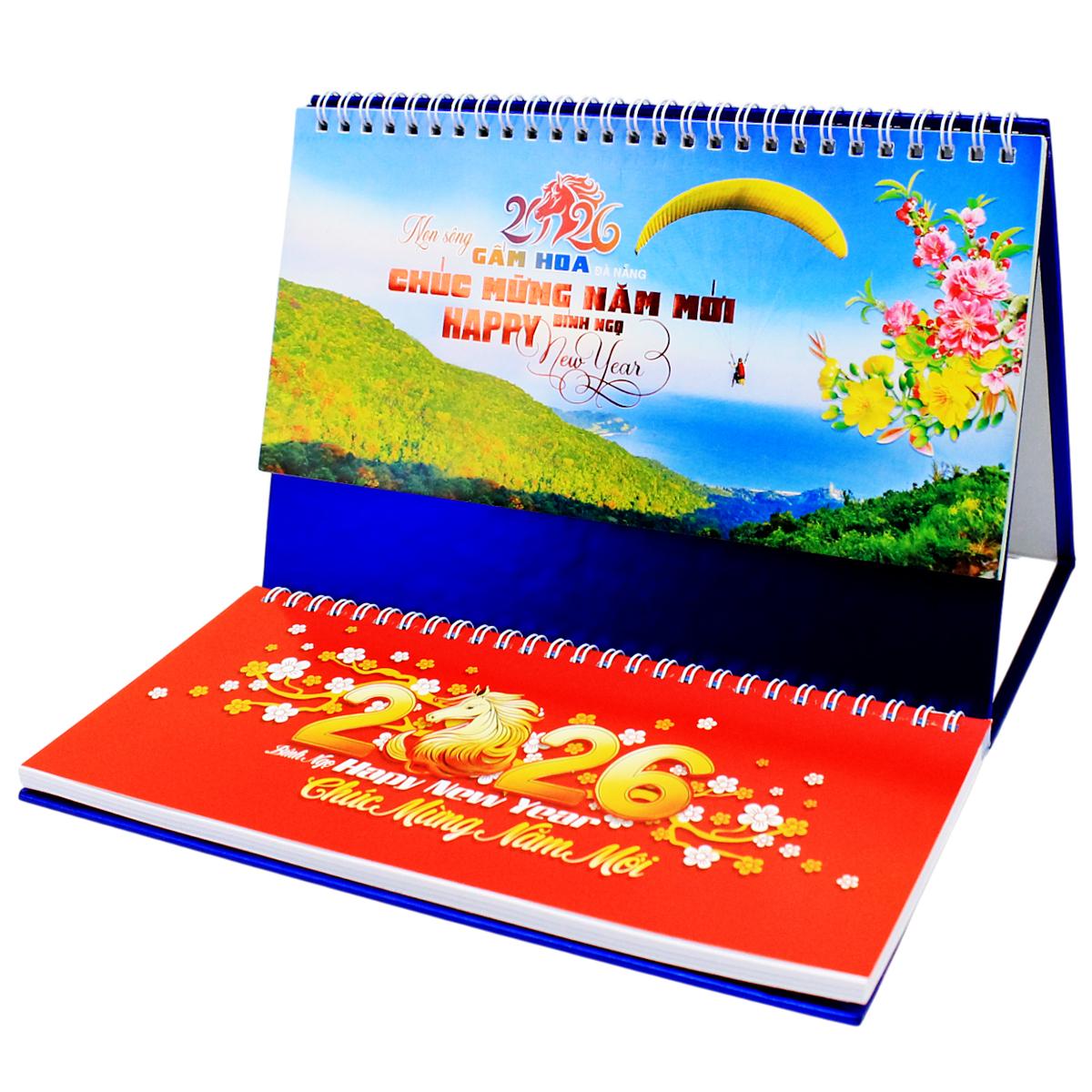 Lịch Để Bàn 2 Lò Xo - Non Sông Gấm Hoa - NST 74B