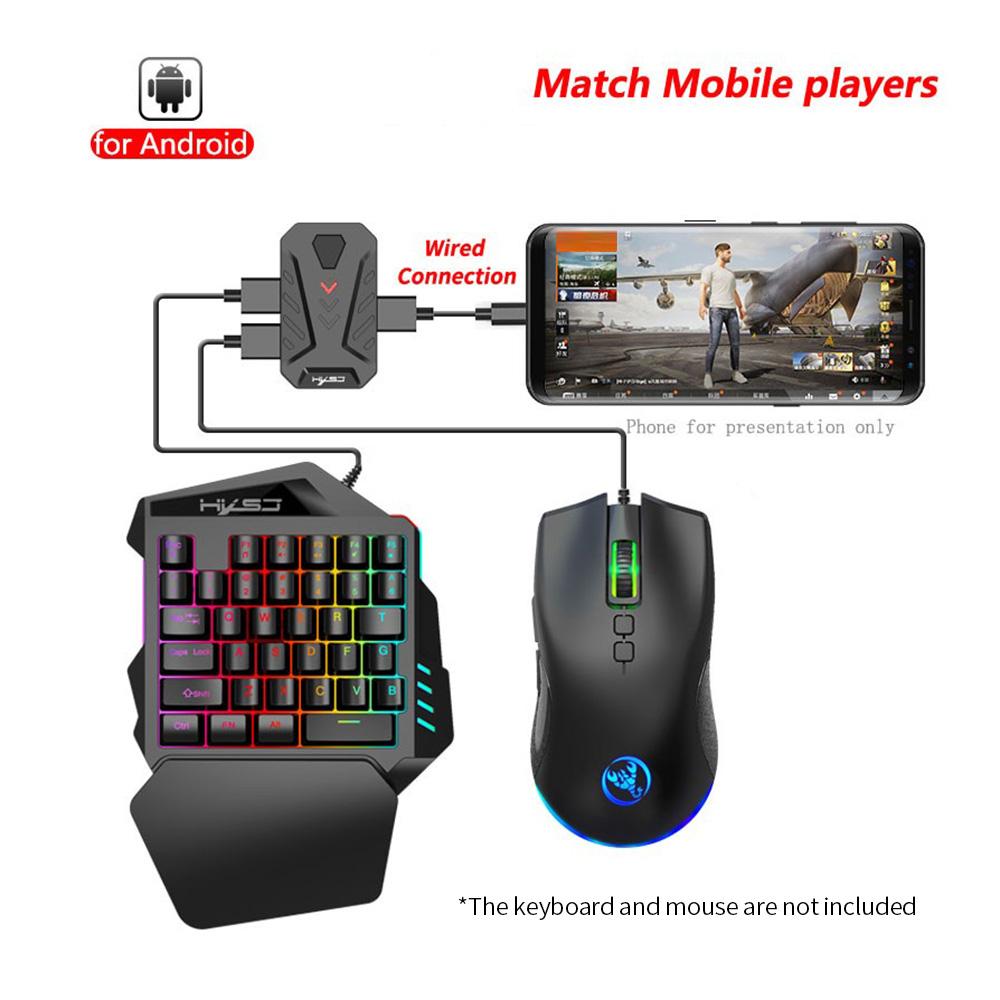 Bộ chuyển đổi bàn phím chuột có dây HXSJ P8 với 3 cổng USB cho Android