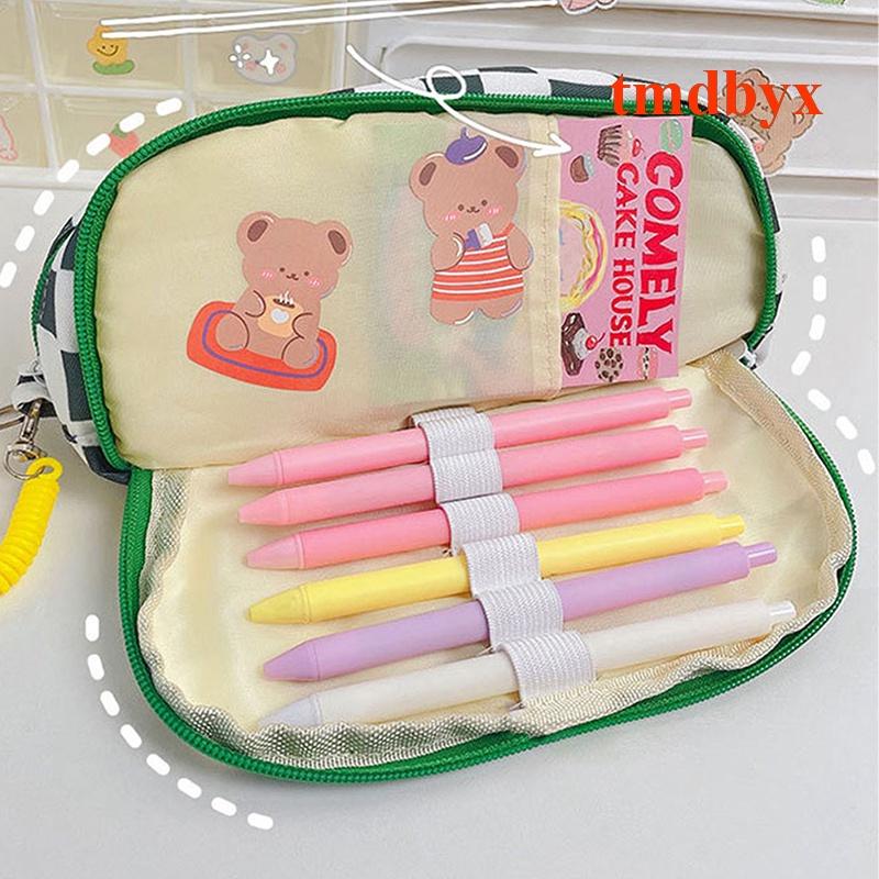 Tmdbyx Túi Đựng Bút Bằng Vải Bạt Sức Chứa Lớn Họa Tiết Hoạt Hình Sáng Tạo Cho Học Sinh Niche