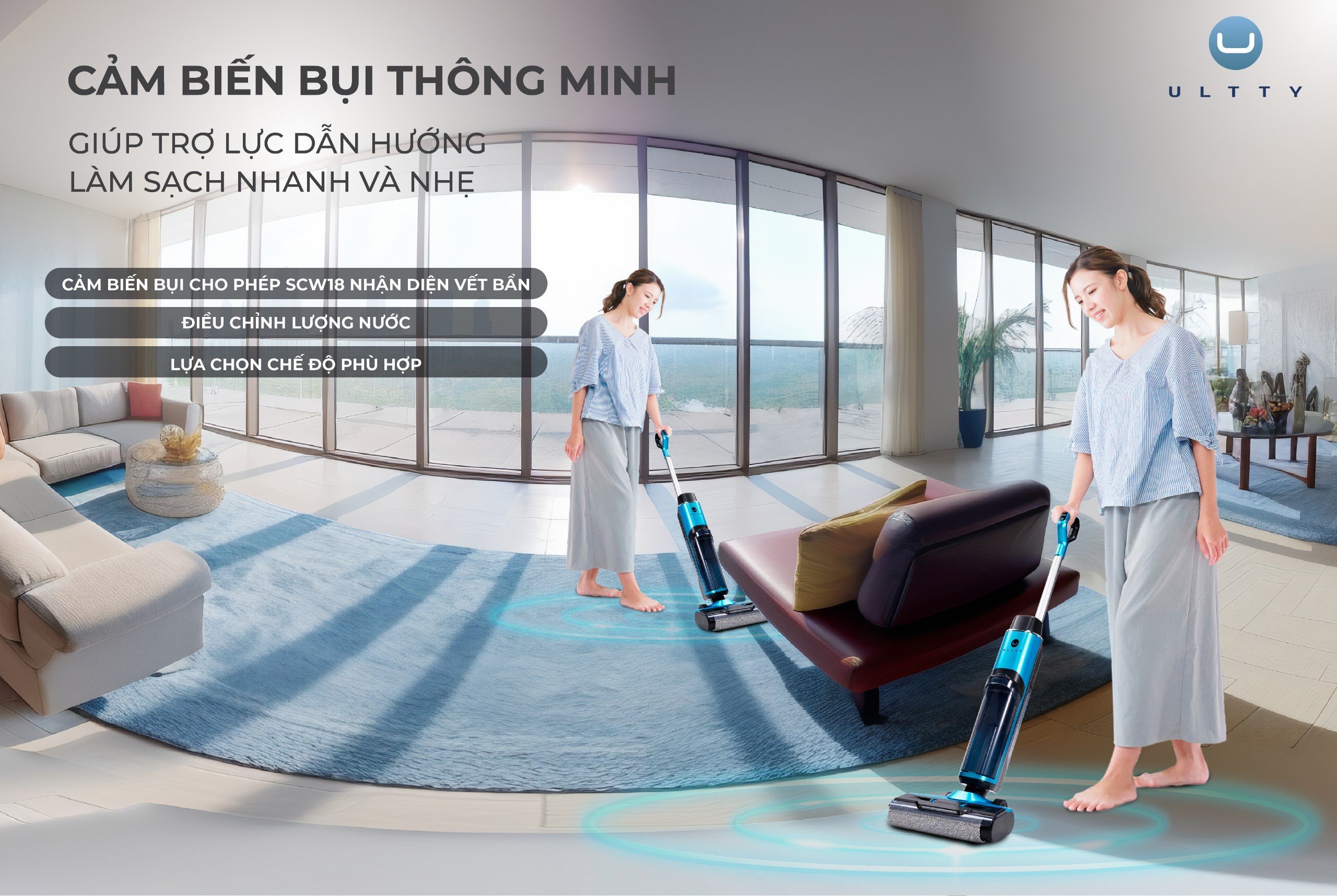 Máy Lau Nhà Hút Bụi Thông Minh U Ultty SCW18 Hàng chính hãng với nhiều tính năng vượt bậc