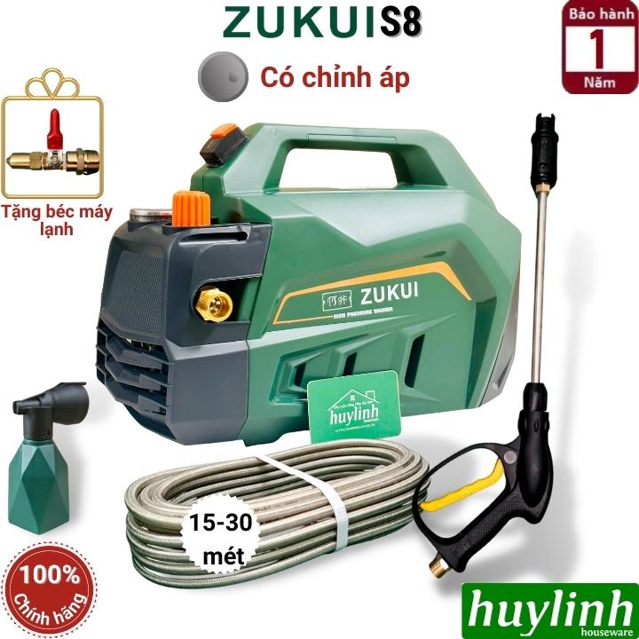 Máy xịt rửa xe chỉnh áp Zukui S8 - Công Suất 3000W - Áp lực 150 - 200 bar - Tặng béc rửa máy lạnh, điều hoà - Hàng chính hãng