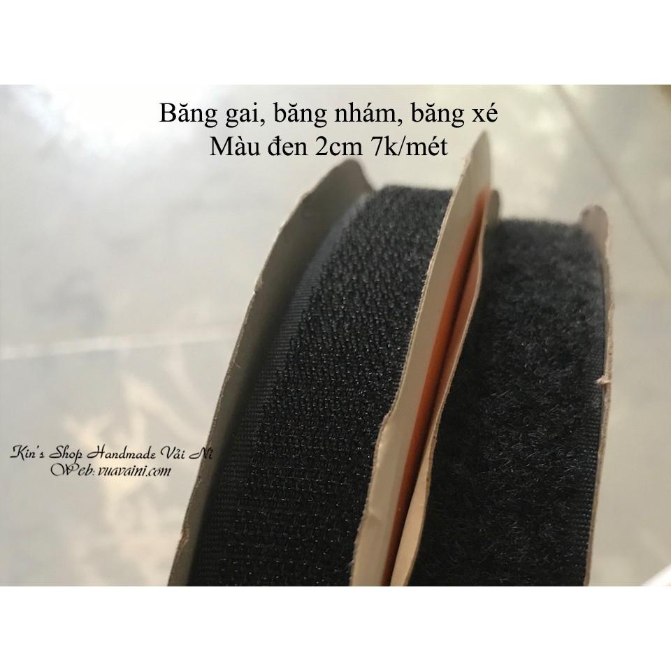 Combo 5m băng gai (dính), băng xé,nhám dính, Velcro dùng trong handmade, phụ kiện may mặc