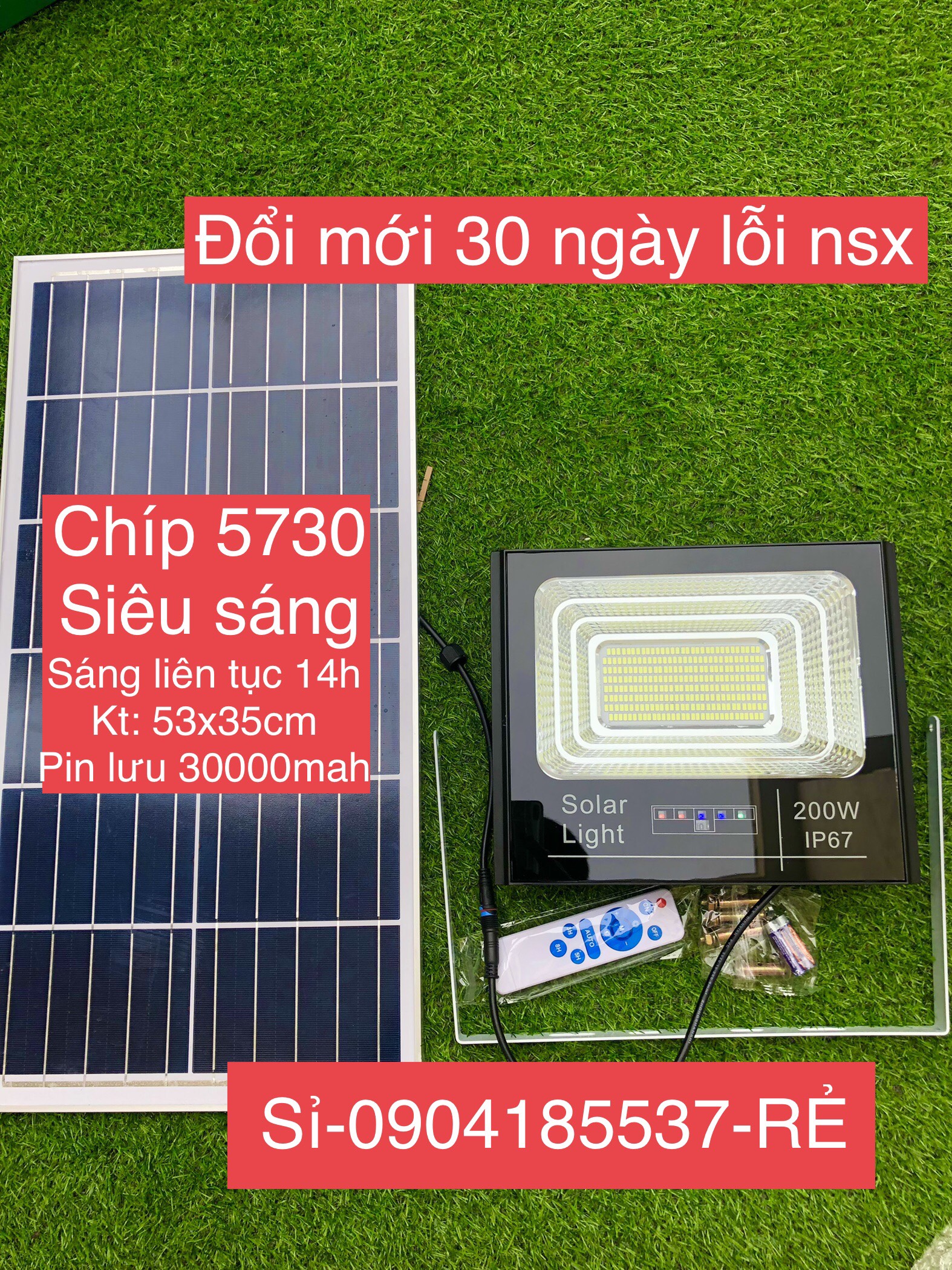 Đèn pha năng lượng mặt trời Solar Light 200W