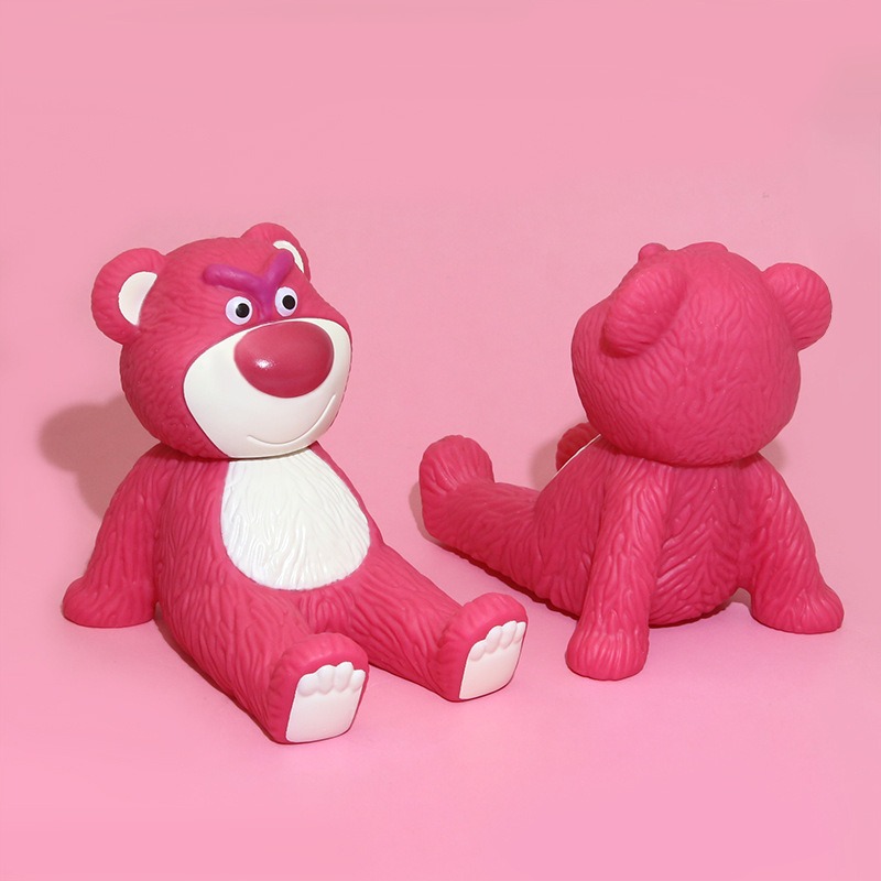 Giá đỡ kệ đỡ điện thoại, máy tính bảng gấu dâu Lotso để bàn cute đáng yêu trang trí góc làm việc, bàn học, để bàn