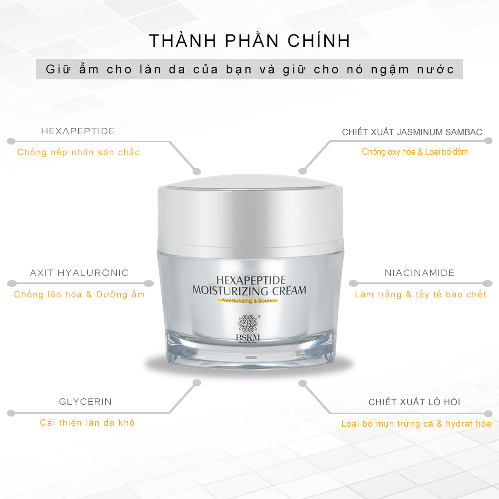 BSKM Tinh Chất Hyaluronic Acid + Hexapeptide Dưỡng Ẩm Chống Oxy Hóa Làm Trắng Chống Nhăn Chống Lão Hóa Làm Trắng Dưỡng Ẩm Bộ