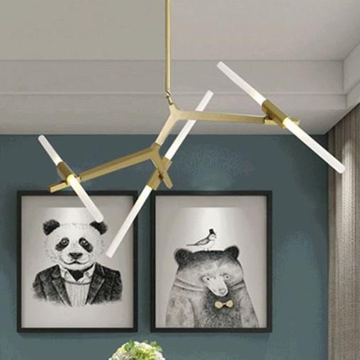 Đèn chùm MINION xương cá 6 tay phong cách hiện đại, độc đáo.