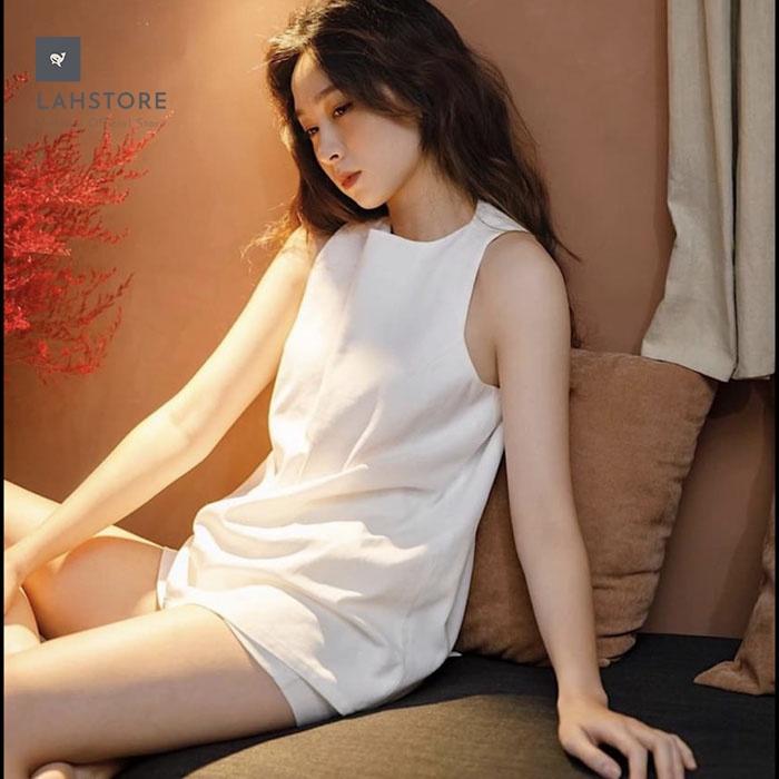 Bộ Đồ Sát Nách LAHSTORE Chất Vải Linen Mềm Mát Dành Cho Nữ, Kích Cỡ Đa Dạng Phù Hợp 45 - 60KG