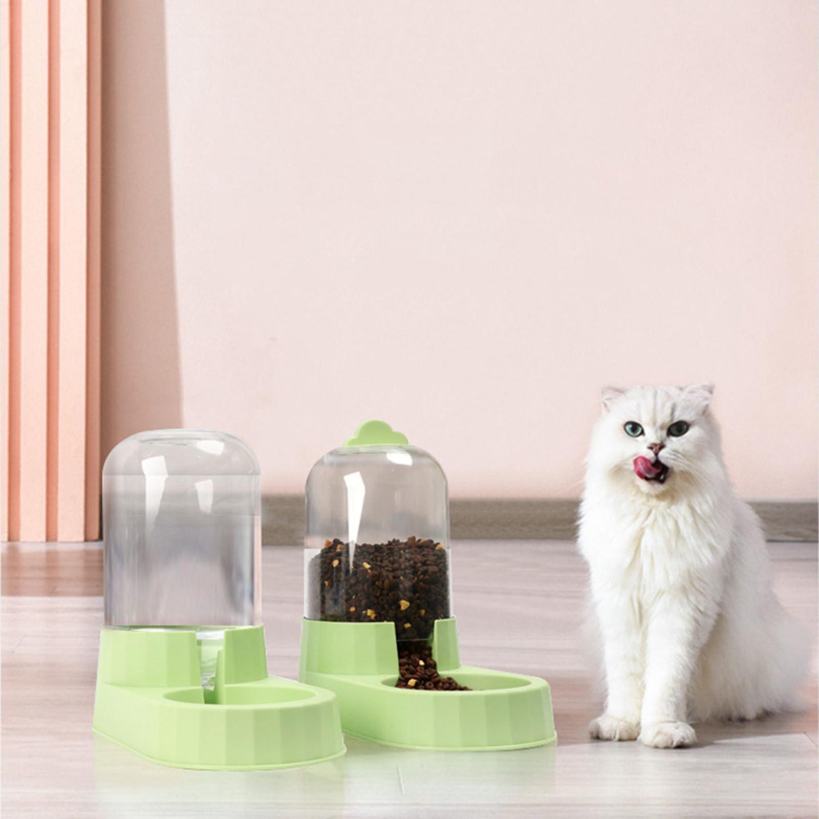 Automatic Pet Feeder Food Dispenser Feeding Station Pet Feeding Bowl Cats Feeder Container for Small Medium Dogs Cats Pet Supplies Household