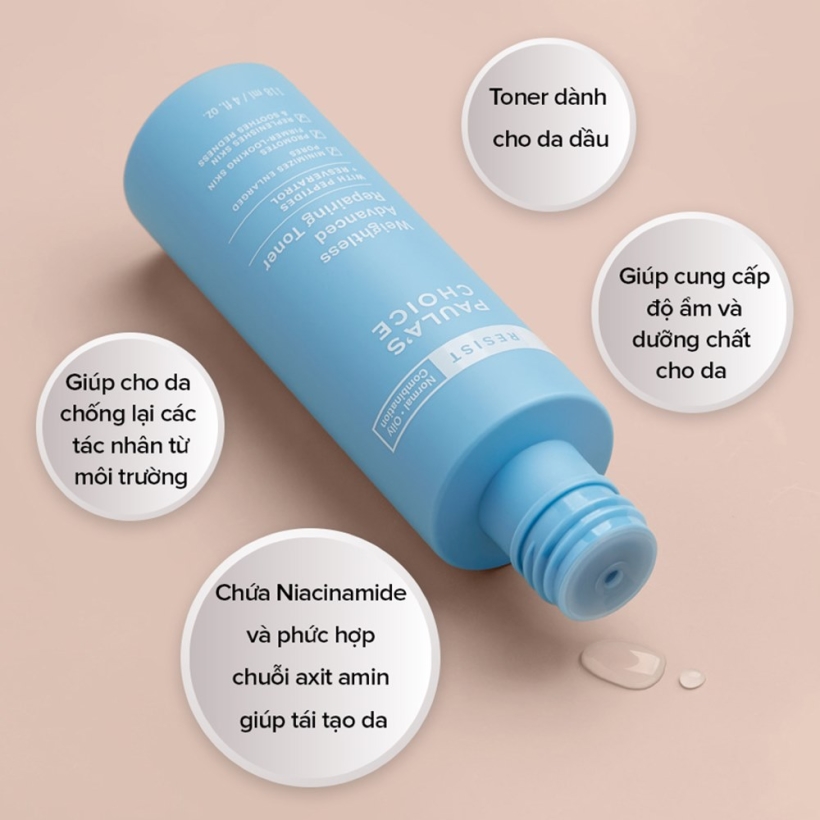 Toner siêu nhẹ cho làn da dầu và lão hóa Paula's Choice Resist Weightless Advanced Repairing Toner 118ml