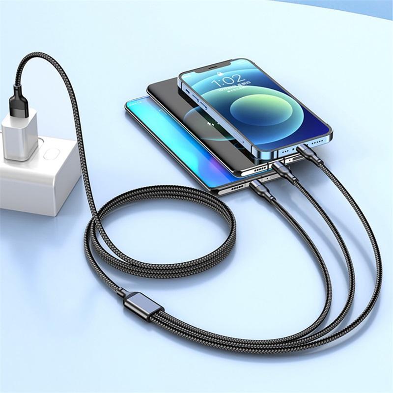 ACCEZZ Dây Cáp Sạc Nhanh Loại C 6A 3 Trong 1 66W Cho Xiaomi OPPO iOS