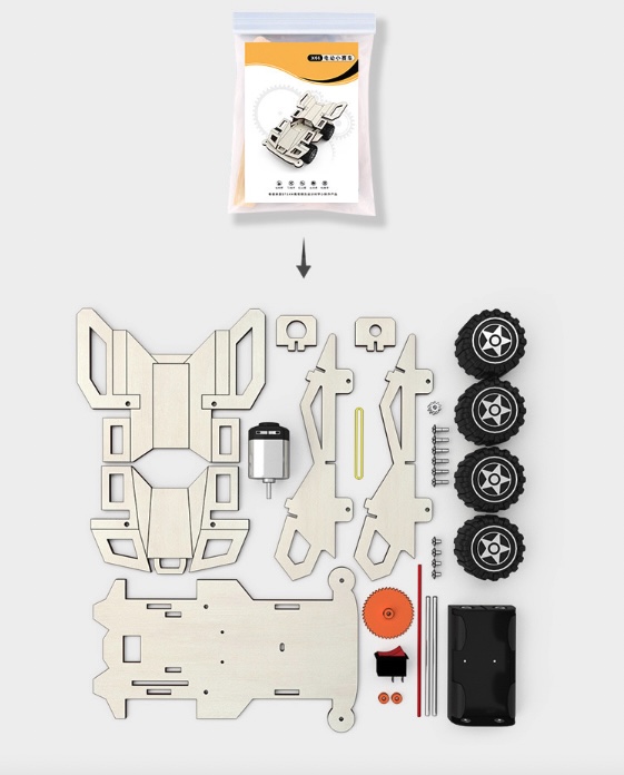 Mô hình siêu xe lắp ráp DIY WOOD STEAM - SUPER CAR