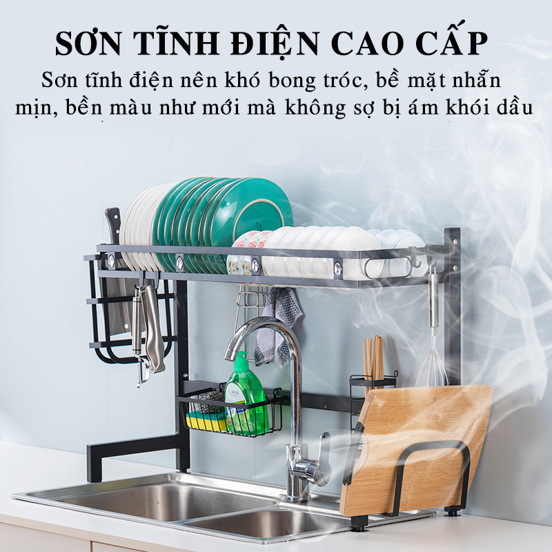 Bộ Kệ Để Bát Thông Minh, Giá Kệ Để Chén Bát Đũa Đa Năng Chọn Cỡ – Lõi Thép Carbon Không Gỉ - Phủ Sơn Tĩnh Điện Cao Cấp Siêu Bền – Chống Bám Bụi Cao Cấp Chính Hãng Dododios
