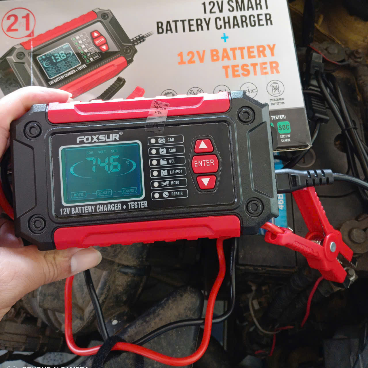 Công Nghệ Nhật Bản Thông Minh : Bộ Sạc Và Test Kiểm Tra Bình Ắc Quy FOXSUR 12V 3AH-100AH 2IN1