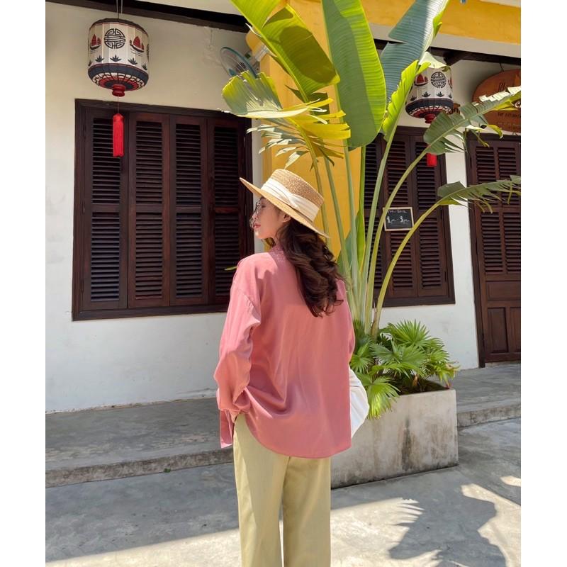 ZIEL Sơ mi túi ngực form suông