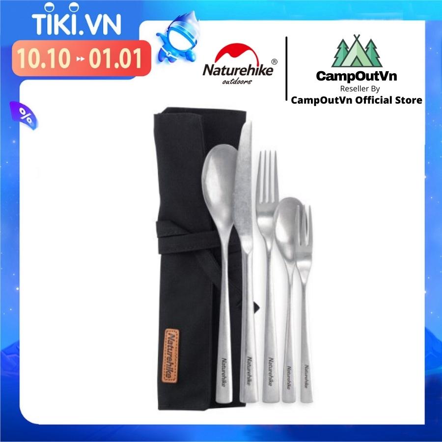 Đồ cắm trại Naturehike bộ dụng cụ dao muỗng nĩa phù hợp cắm trại dã ngoại NH21SJ003 A366