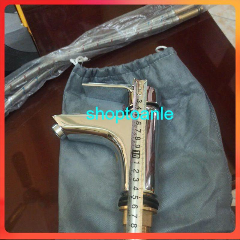 [FREESHIP] Vòi chậu rửa mặt INAX chân cao 14cm nóng lạnh kèm đủ 2 dây cấp bảo hành 5 năm