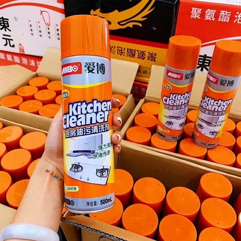 Bình xịt bọt tuyết tẩy rửa siêu sạch mầu cam kitchen cleaner nhà bếp 500ml hh033