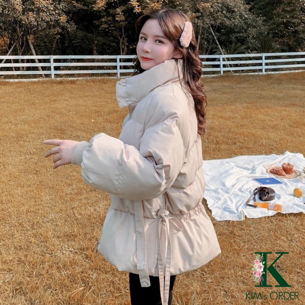 Áo phao nữ nhiều màu cổ trụ dài tay dáng ngắn phối túi dày dặn loại 1 ấm áp phong cách Ulzzang Hàn Quốc nữ tính
