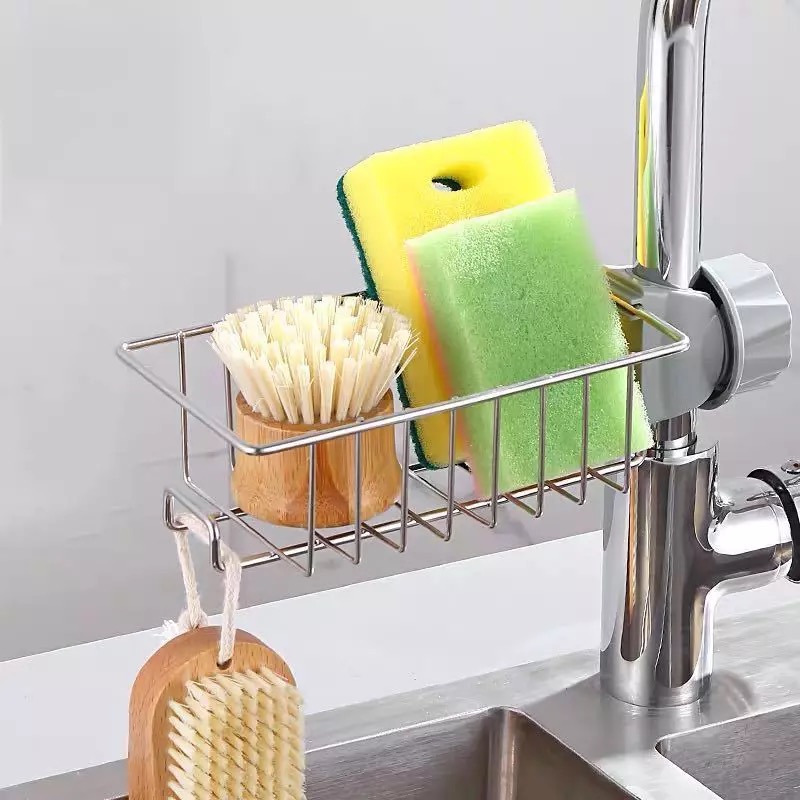 Giá Inox Treo Vòi Để Đồ Giẻ Rửa Chén, Bát, Miếng Cọ Xoong Nồi, Dễ Lắp Đặt, Giúp Khu Bếp Luôn Khô Ráo, Sạch Sẽ. Taky Home 4008