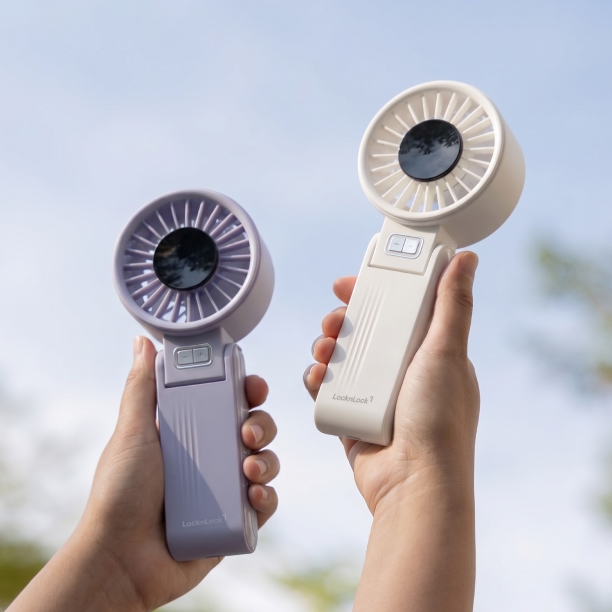 Quạt cầm tay gấp gọn LocknLock Foldable handheld fan 2 Màu - ENF326 - Hàng chính hãng