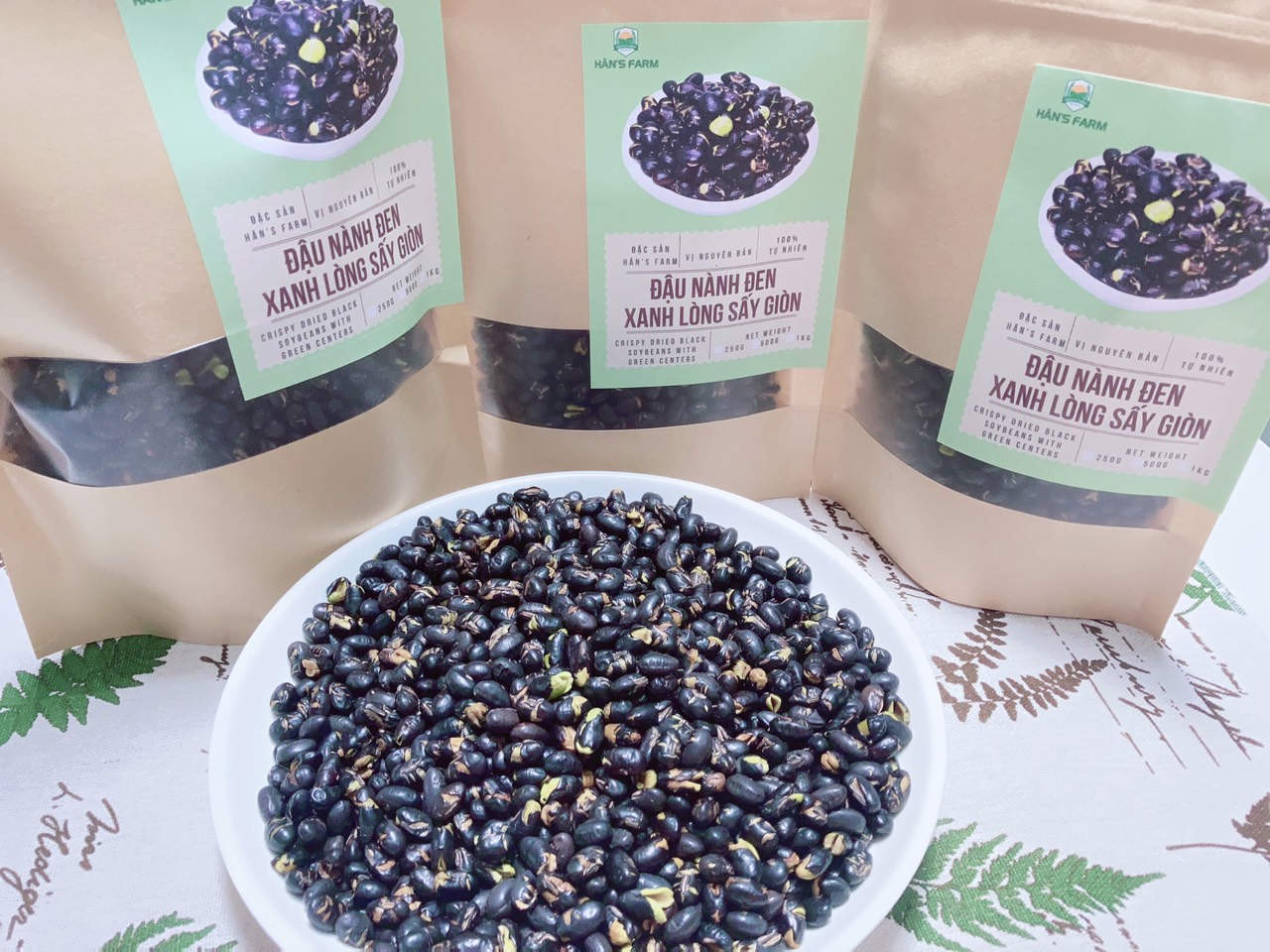 Đậu nành đen xanh lòng (đậu tương đen) sấy giòn nguyên vị ăn liền - hàng loại 1 không biến đổi gen