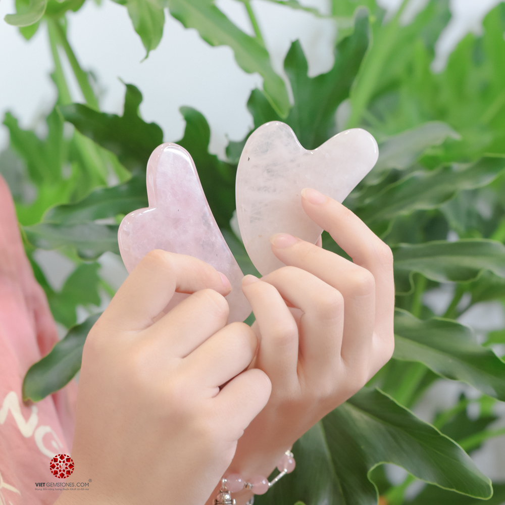Guasha Thạch Anh Hồng (rose quartz) - Liệu pháp làm đẹp từ đá tự nhiên - Sản phẩm cho sức khỏe của bạn | VietGemstones