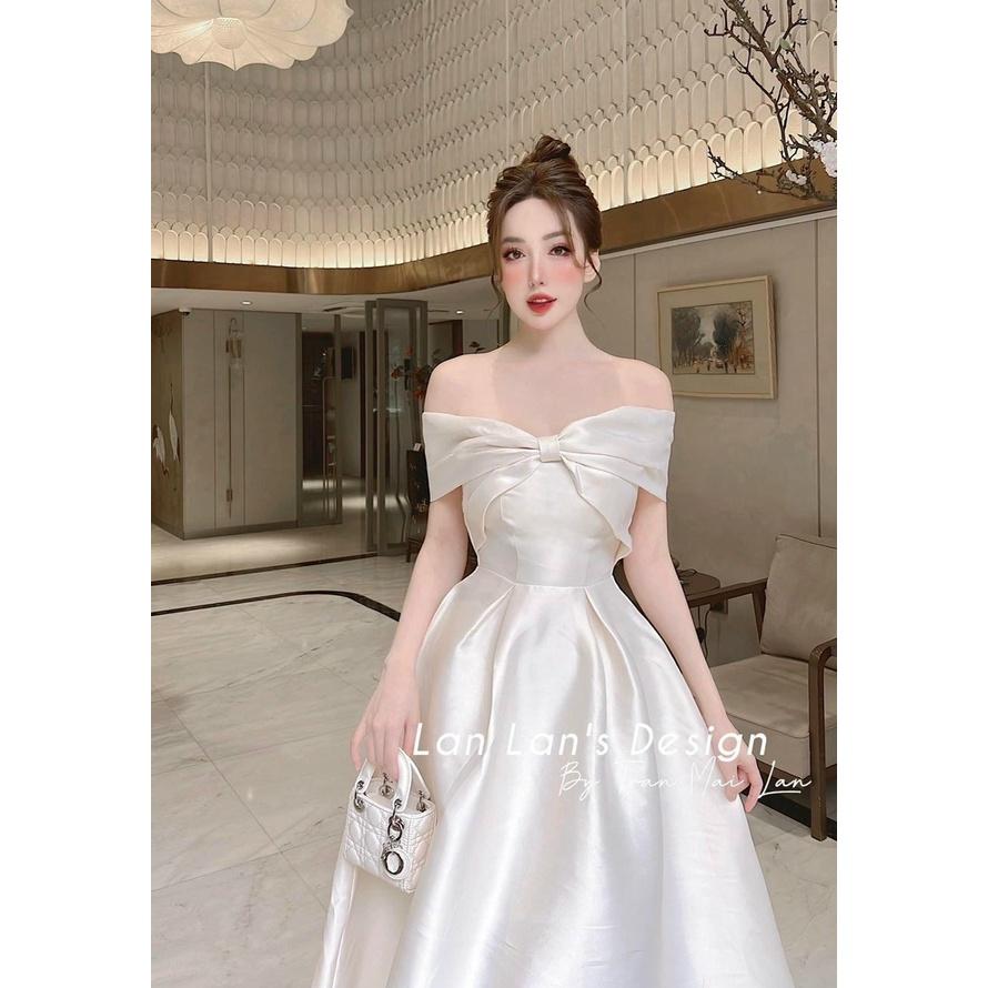 Đầm váy nữ trễ vai xòe xoắn ngực bồng bềnh xinh lung linh dành cho các nàng thơ đi dự tiệc sang chảnh