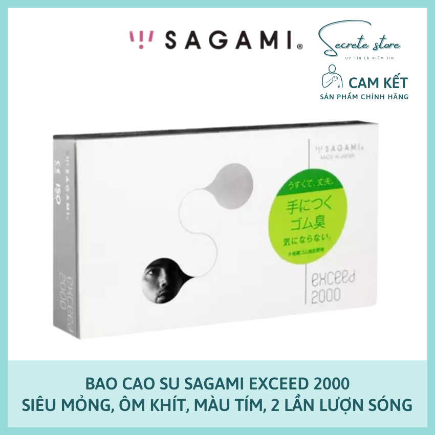 Bao cao su Sagami Exceed 2000 - thương hiệu Nhật Bản 2 lần lượn sóng, siêu mỏng, màu tím