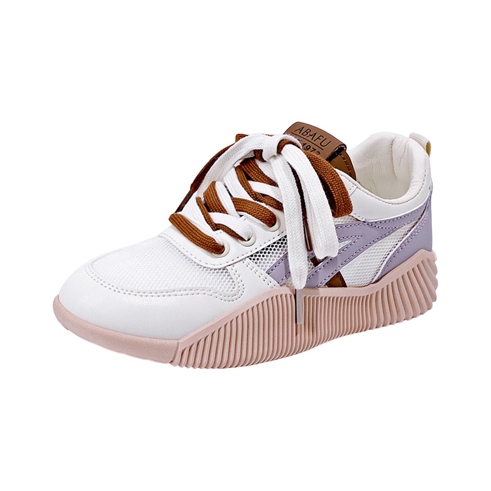 Platform Sneakers for Women Outdoor Walking Shoes Round Toe Athletic Sport Shoes Thick Soled Fashion Trainers for Running Work