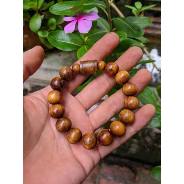 Vòng tay nam nữ loại nhỏ hạt 10 ly mix đốt trúc gỗ thơm hương tự nhiên