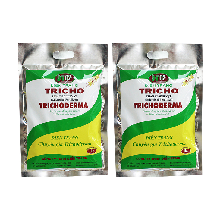 Combo 2 gói phân bón vi sinh vật Trichoderma 1kg dạng ủ compost (nấm đối kháng Trichoderma, Bacillus subtilis) phòng ngừa nấm bệnh hại cho hoa lan, hoa hồng - Microbial fertilzer