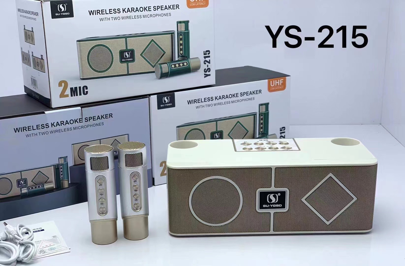 Loa Karaoke Bluetooth YS-215 Kèm 2 Micro Không Dây