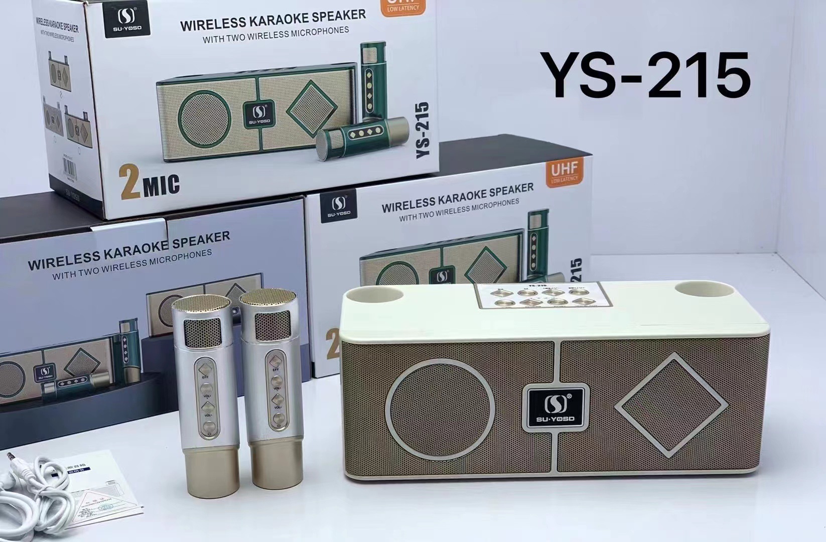 Loa Karaoke Bluetooth YS-215 Kèm 2 Micro Không Dây ( Hàng Chính Hãng )