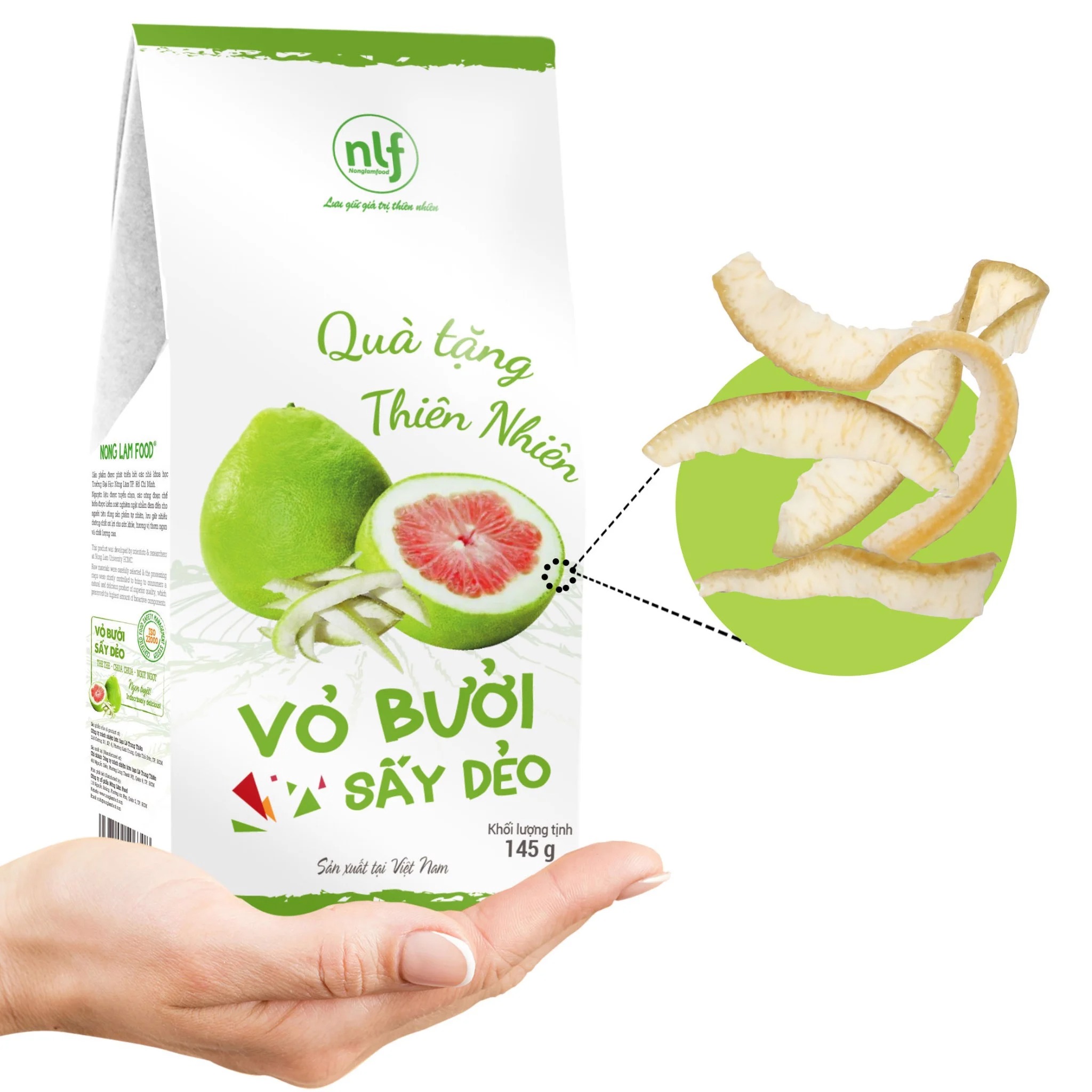 Vỏ bưởi sấy dẻo Nonglamfood hộp 145g | Ăn vặt tốt cho sức khỏe | Healthy Snack | Ăn vặt văn phòng | Trái cây sấy dẻo dinh dưỡng ăn liền | Ăn vặt giảm cân & giữ dáng, đẹp da