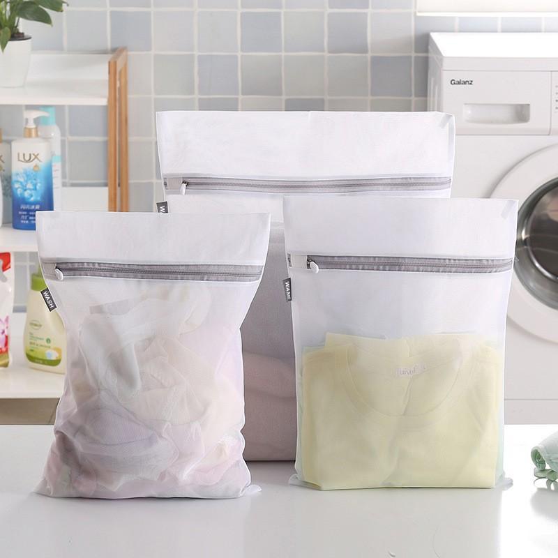 Túi lưới giặt đồ trong máy giặt, 2 lớp, mắt lưới nhỏ caocấp, bảovệ quần áo, đồ lót, tất/vớ, tránh bị xù lông nhàu nát Túi Giặt