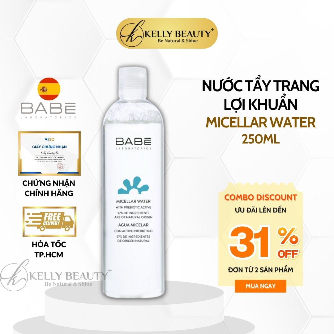 Nước Tẩy Trang Lợi Khuẩn Cho Mọi Loại Da BABE Micellar Water | Kelly Beauty