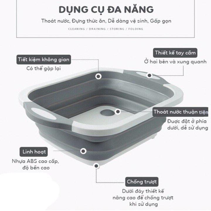 BỘ  THỚT KÈM CHẬU RỔ 3IN1 GẤP GỌN ĐA NĂNG TIỆN LỢI