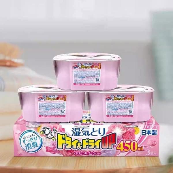 Set 3 hộp hút ẩm khử mùi Hakugen (450ml x3) - Hàng Nội Địa Nhật Bản