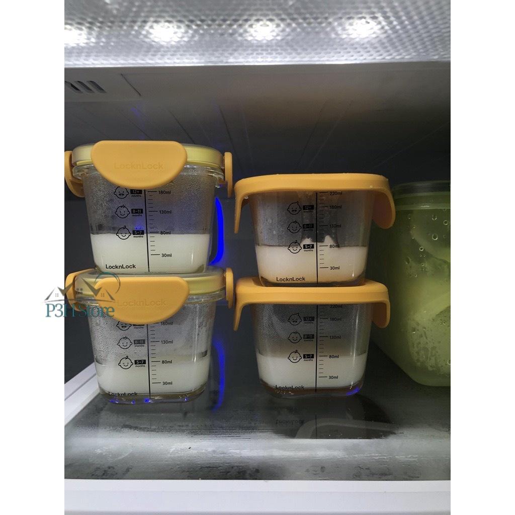 Hộp thủy tinh Lock&amp;Lock Baby Food Container dùng đựng thức ăn cho bé LLG820S3 LLG414S3 LLG508S3 LLG812 LLG510S3 LLG161S3