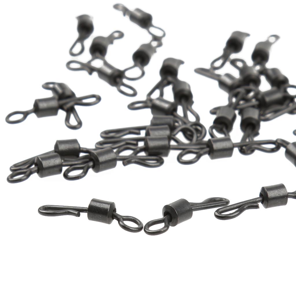 50pcs Ball Bearing Fishing Rolling Swivels Connectors Carp Trout Fishing Accessory