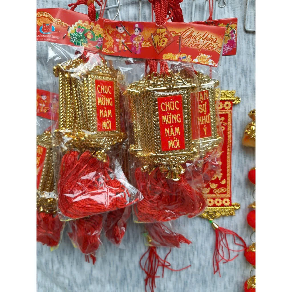 Set 10 Thẻ Bài Dây Treo Câu Chúc Trang Trí Tết