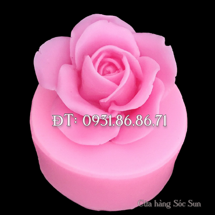 Khuôn silicon hoa hồng cánh bầu loại 7 cm - Mã số 1457
