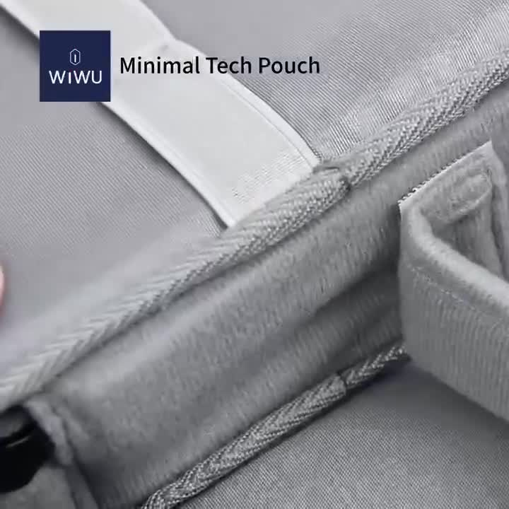 Túi đựng phụ kiện di động cho điện thoại / cho Macbook / Laptop hiệu WiWU Minimal Tech Pouch Travel In Style - chất liệu 600D Polyester cao cấp, ngăn chứa đồ rộng rãi, chống thấm nước - Hàng nhập khẩu